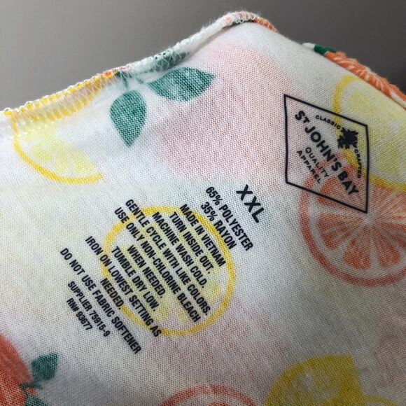 St Johns Bay Women's Scoop Neck Tank Top Orange Lemon Sleeveless Shirt Size XXL - Picture 4 of 4